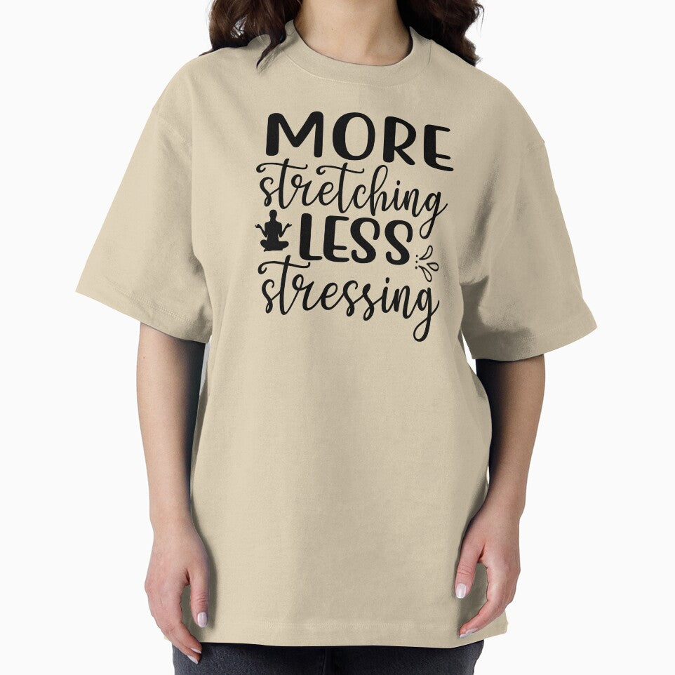 Yoga Saying More Stretching Less Stressing Motivational Quote by SoccaTamam