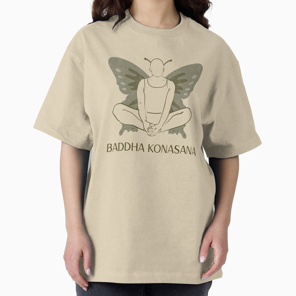 Butterfly Yoga Pose Baddha Konasana – Peaceful Meditation Yoga Design by WellspringXflow