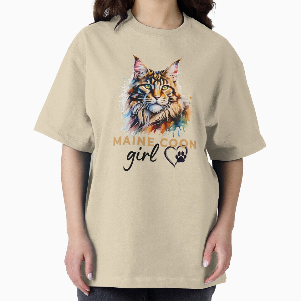Maine Coon Girl Watercolor Design – Colorful Fluffy Cat Lover Gift for Maine Coon Owners by ArcticFoxStudio