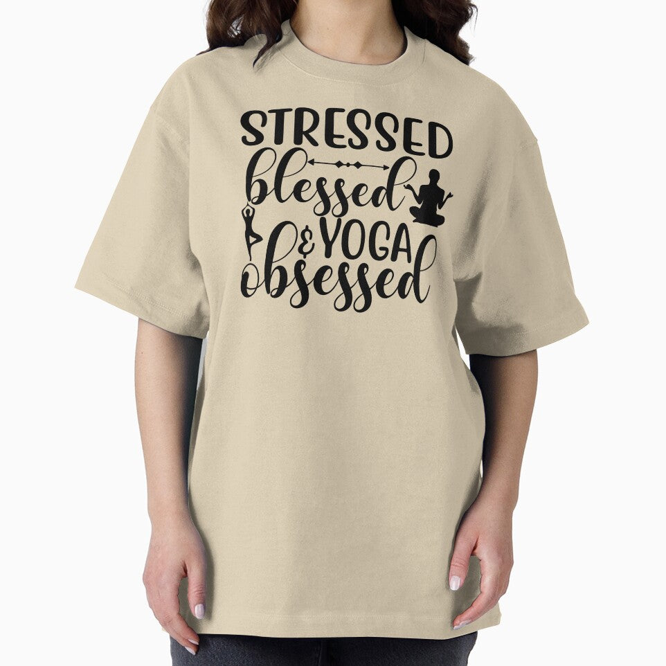 Yoga Quote Stressed Blessed And Yoga Obsessed Motivational Saying by SoccaTamam