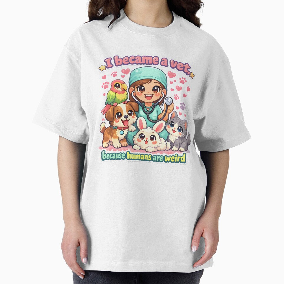 I Became a Vet Because Humans Are Weird – Cute Veterinary Cartoon Design by Bettybee00