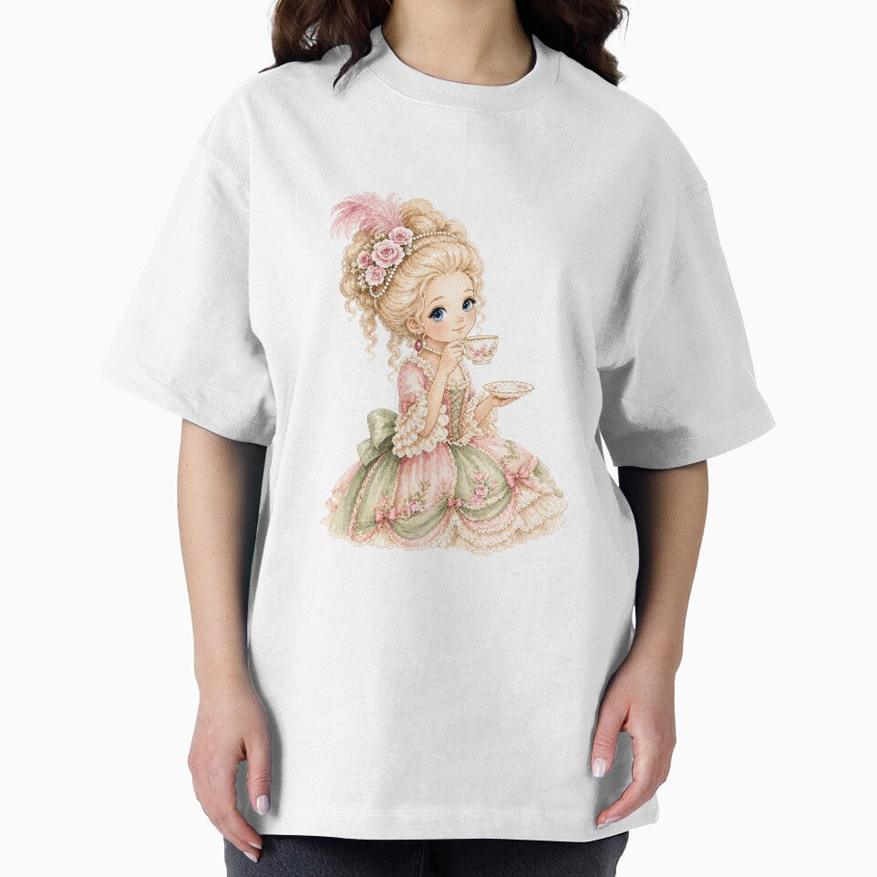 Marie Antoinette Drinking Tea (Pink) by Bara Lune Design