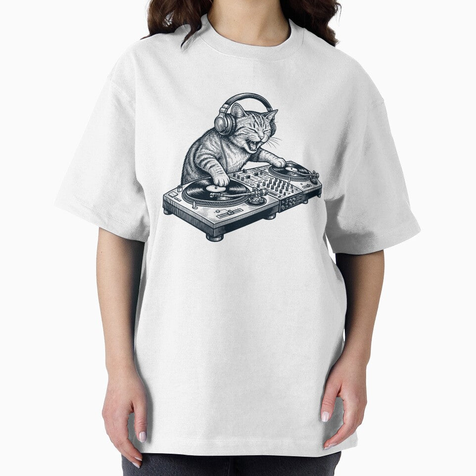 Vintage Retro Cat DJ Animal Music Lover by TerryConnells