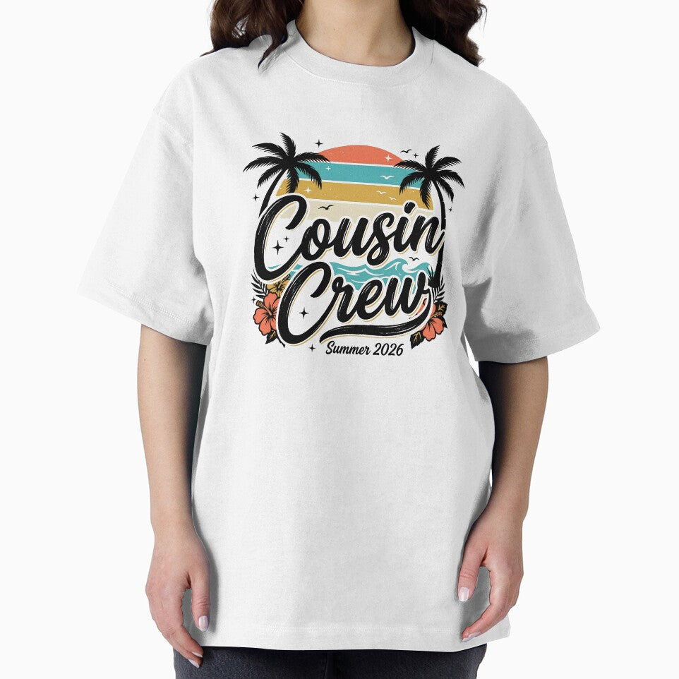 Cousin Crew Summer 2026 Retro Beach Vacation Family Matching Design by get55shirt