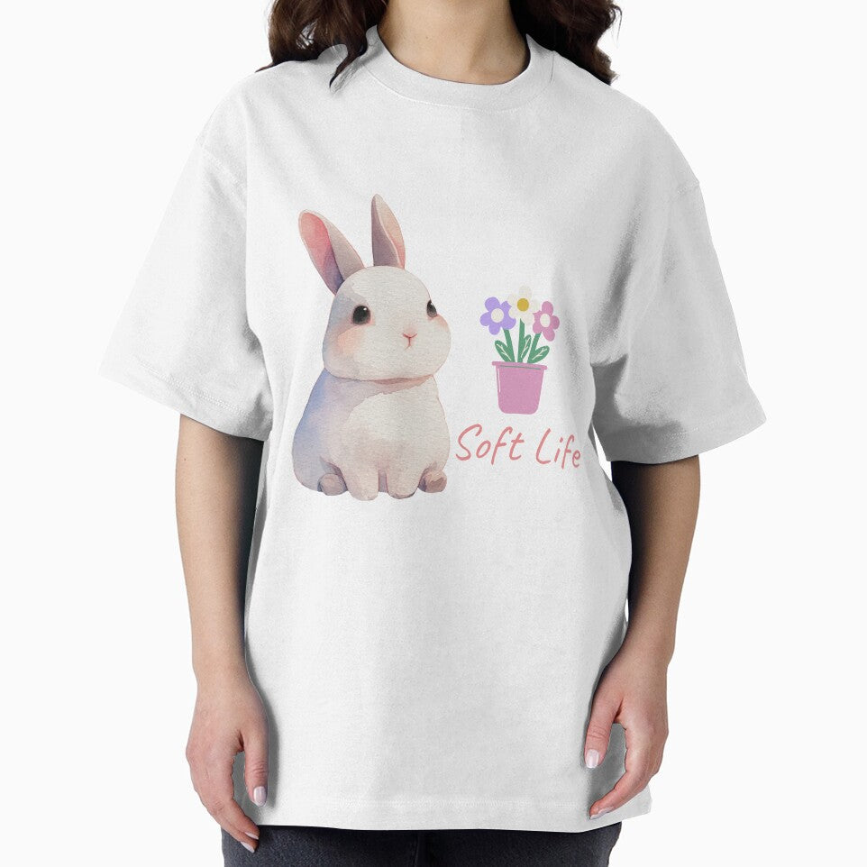 Soft Life Kawaii Bunny Floral Art by UUniqueIImprint