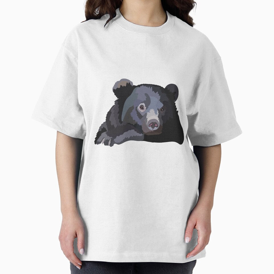 M  is For Moon Bear,Moon Bear Artwork – Striking Asiatic Black Bear Illustration and Wildlife Design by PrettylittlepastelUk
