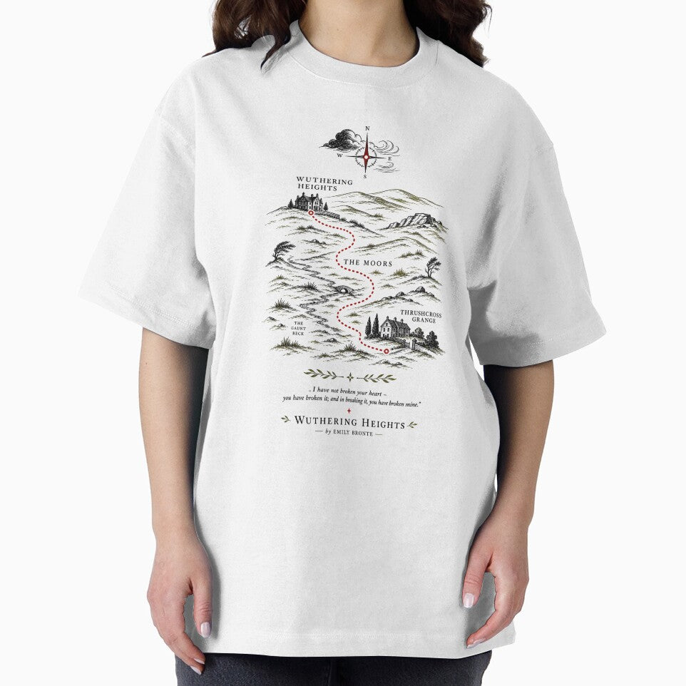 Wuthering Heights Vintage Moors Map Gothic Fantasy Quote by Fenay Designs