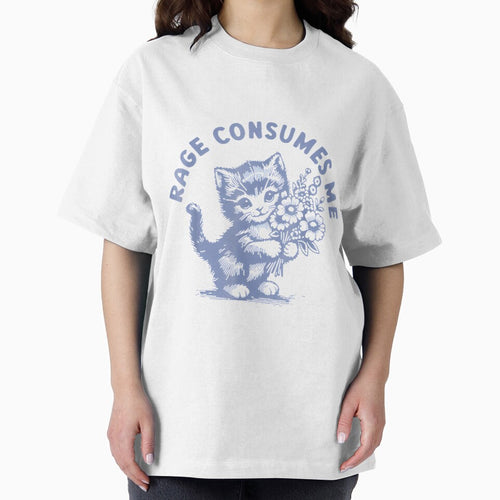 Adorable Kitty Holding Flowers Rage Consumes Me By Merch, Limited Edition, Perfect Gift For You And by ComptonziArt