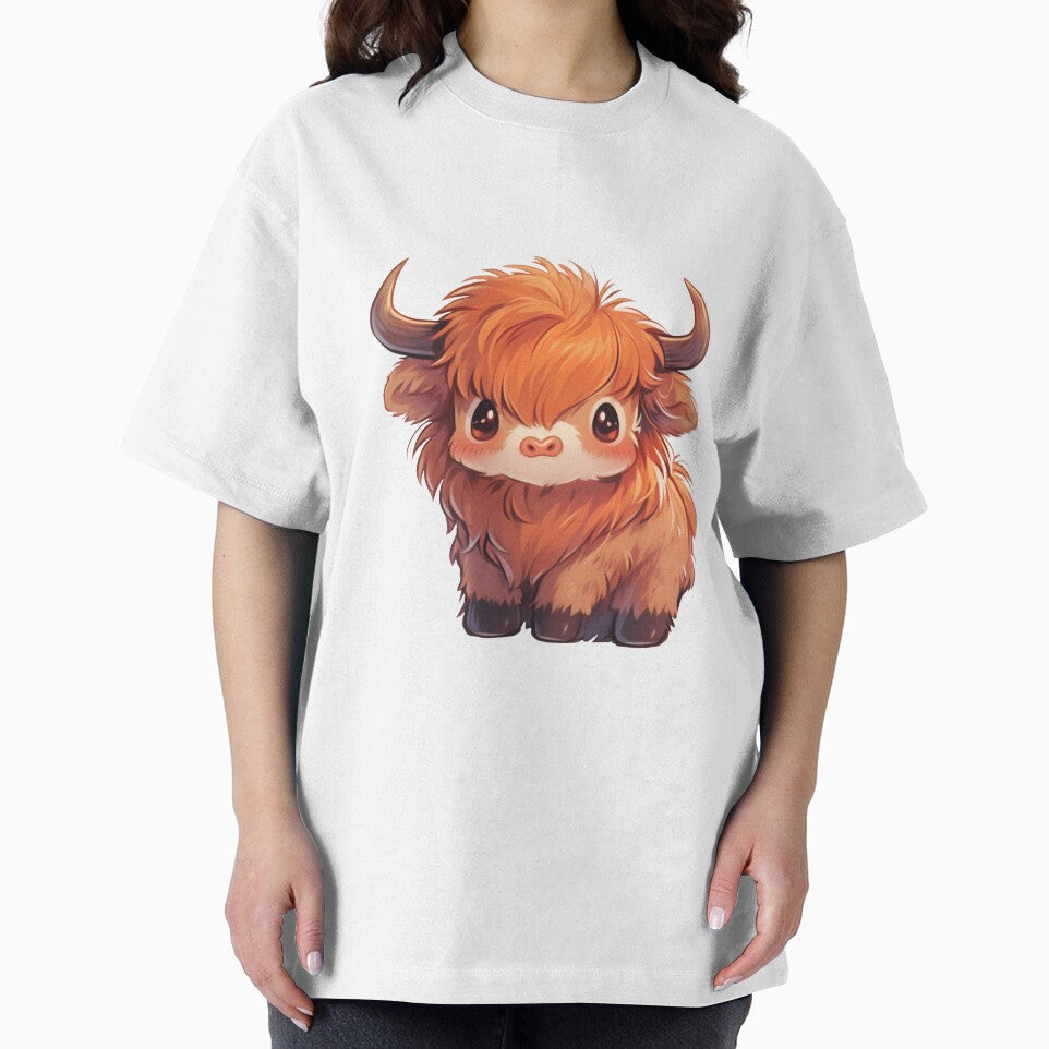 Cute Kawaii Scottish Hairy Baby Highland Cow by CozyKawaiiArt