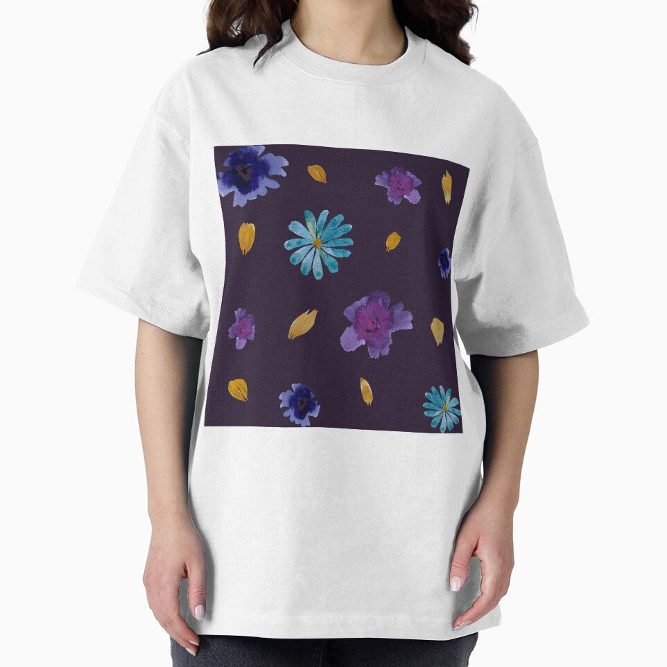 Viola daisy peony petal violet pattern watercolor by Yana Mustafina | Boho Soulful Designs