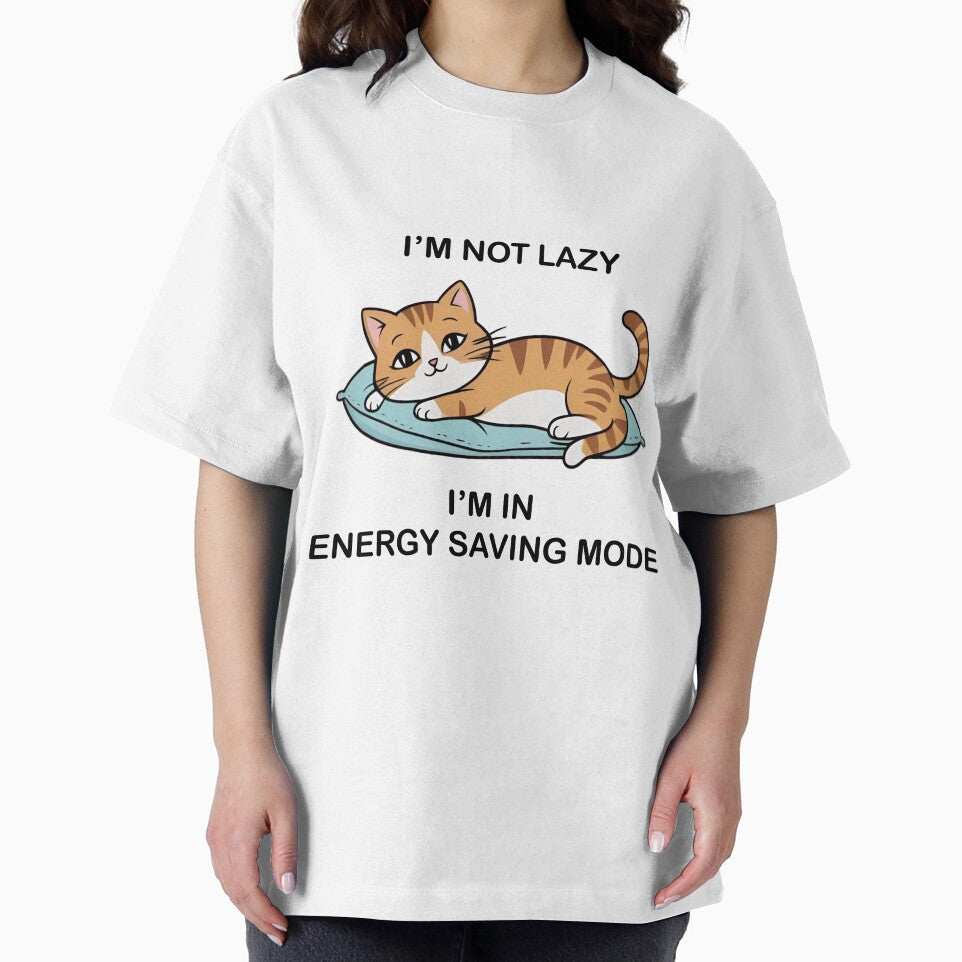Energy Saving Cat Lover Design - Lazy Funny Cat by ZepGiftShop