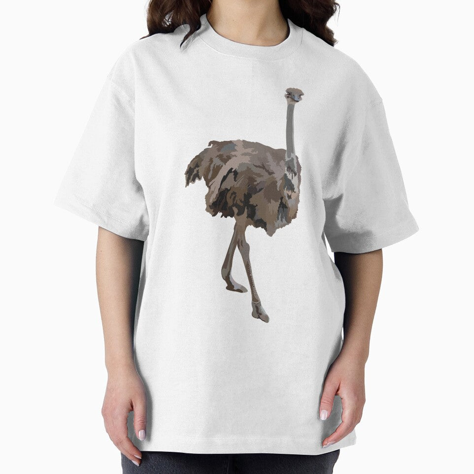 O is for Ostrich,Female Ostrich – Graceful Large Flightless Bird Wildlife Illustration by PrettylittlepastelUk
