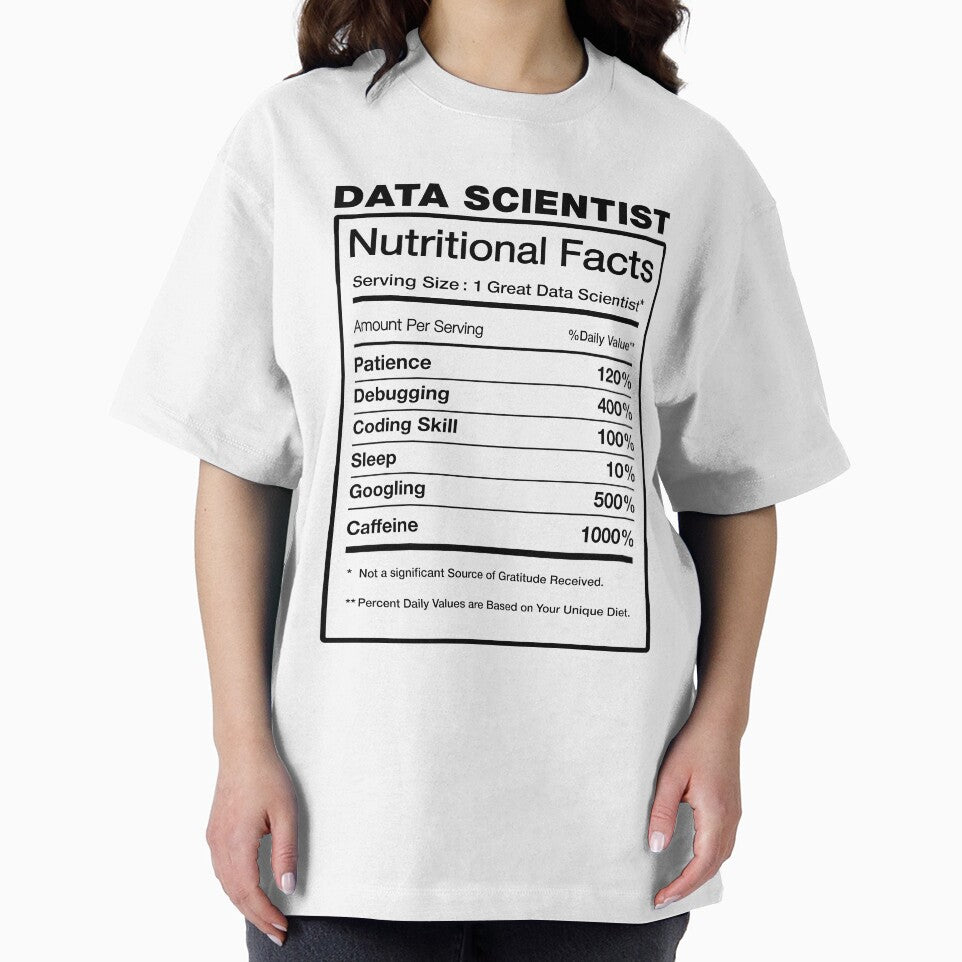 Data Scientist Nutrition Facts - Funny Science Scientists Nutritional Fact Hilarious Joke Saying Gift Ironic Sarcastic Ds Quote by TalentGenius