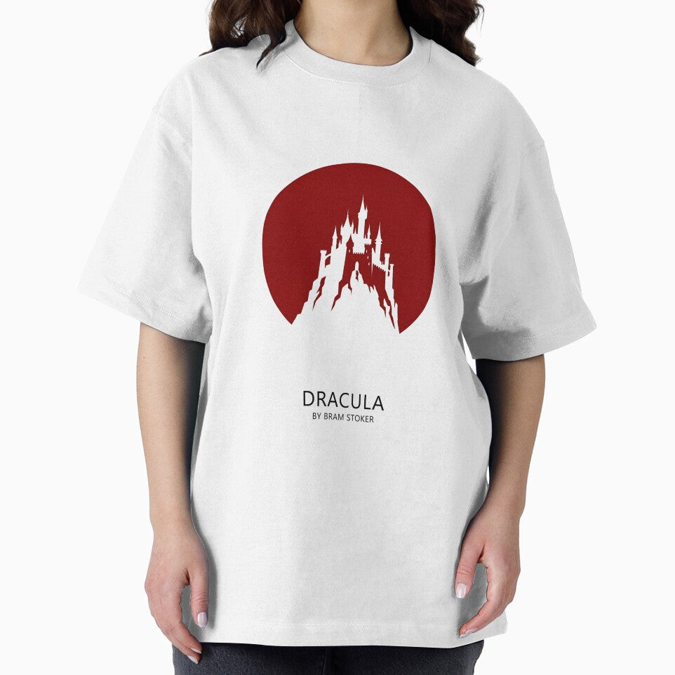 Dracula by Bram Stoker Ultra Minimalist Red Moon Castle Silhouette by Fenay Designs