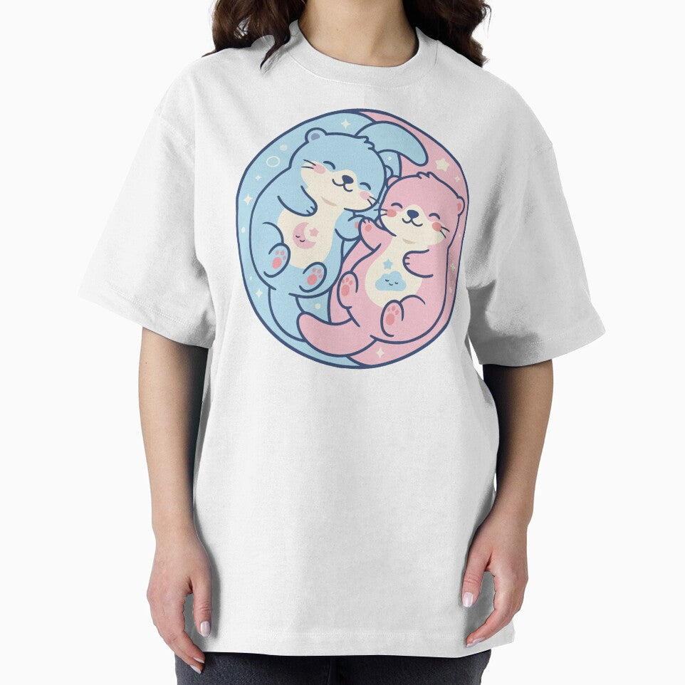 Kawaii Pastel Sea Otters Holding Hands Dreamcore by Arc2020