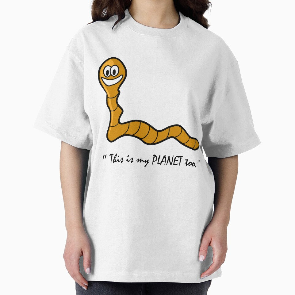 Cute Earthworm Animal Planet Art - White by geekySlicks