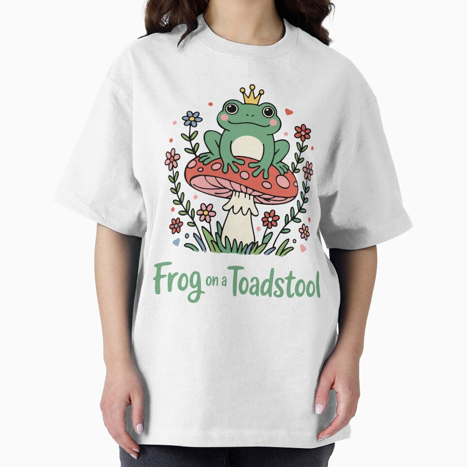 Frog King On A Toadstool Mushroom by Traveldrawings