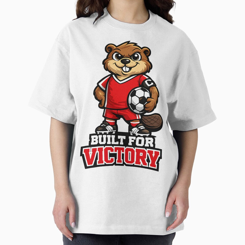 Canada Beaver Soccer Mascot – Built for Victory Patriotic Football Fan T-Shirt & Sticker by  Artistry in Motion by MADsrecreation