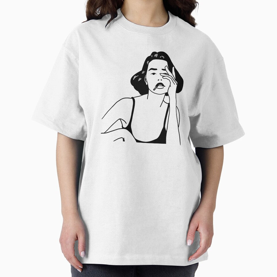 Minimalist Hipster Chick with Cigarette by AbiTheDesigner