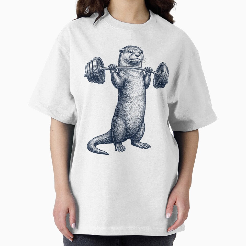 Vintage Otter Weightlifting Deadlift Gym Animal Lover by DoodleTortle