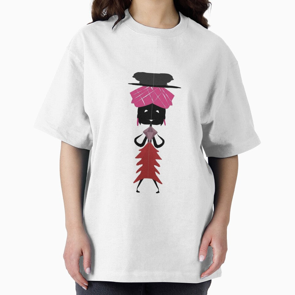 Modern Ethnic Lady in Pink and Red by SahmatArt
