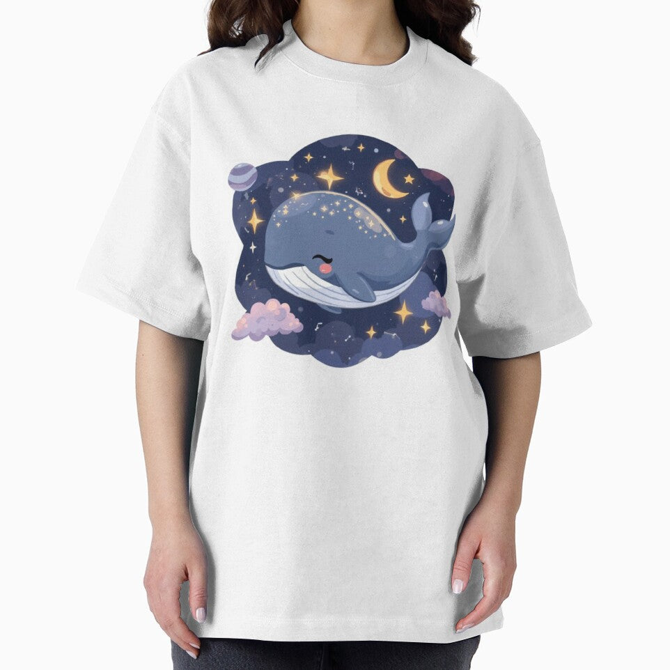 Cute Baby Cosmic Whale Kawaii Sticker | Dreamy Moon & Stars by Stylestickers55