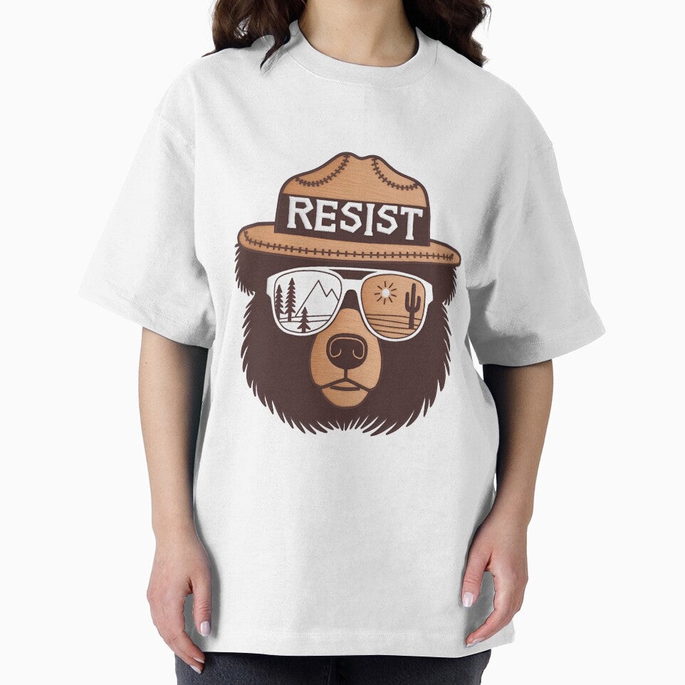 Embroidered bear resist - hands off our national parks us alt service save the nature protect mountains by SkeletonsDanger
