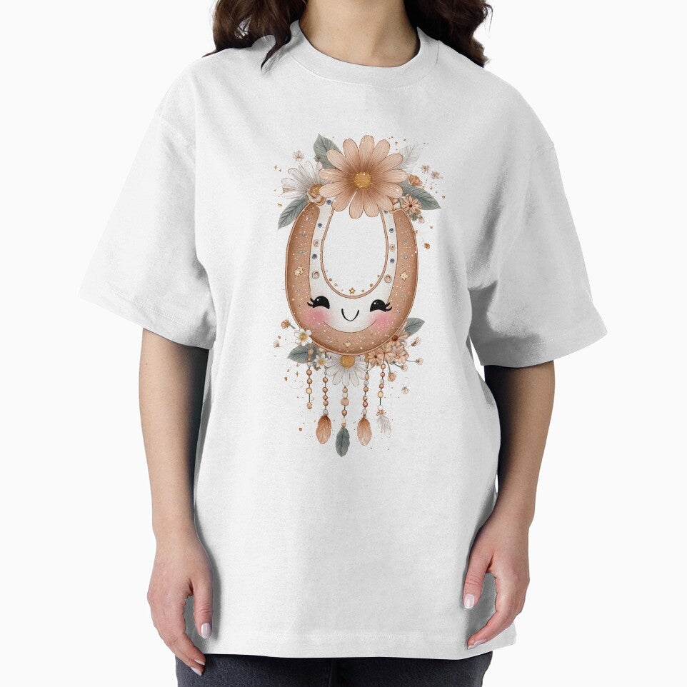 Boho Lucky Horseshoe Floral Kawaii Design by Wild Print Co Est 2026