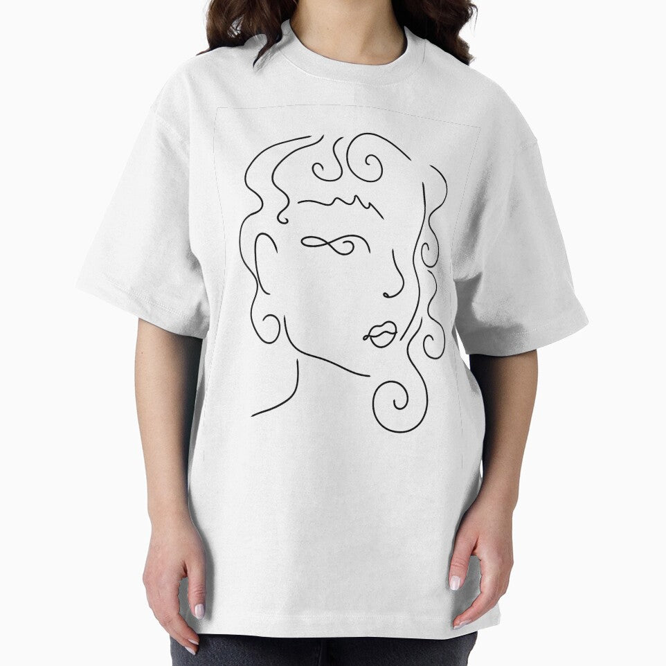 Abstract line drawing of a woman in profile by DAONART