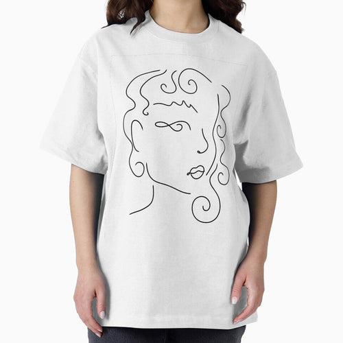 Abstract line drawing of a woman in profile by DAONART