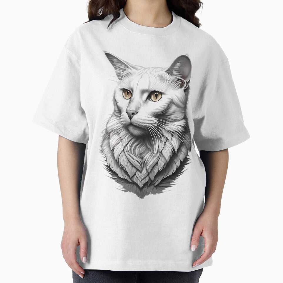 White Cat Portrait by KaiLabsArt