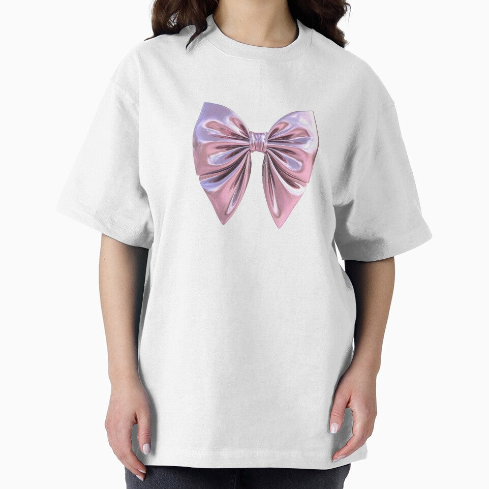 Chrome Pink Coquette Bow Illustration by jianina-alondra