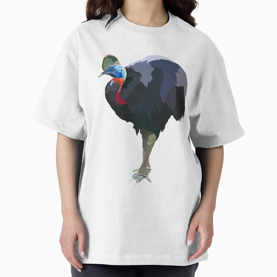 C is for Cassowary, Cassowary Artwork – Powerful Flightless Bird Illustration and Tropical Rainforest Wildlife Design by PrettylittlepastelUk