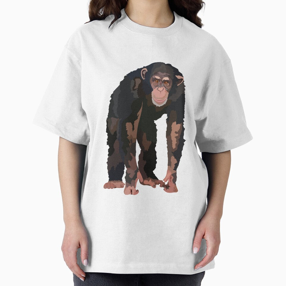 C is for Chimp,Chimpanzee Artwork – Detailed Chimp Illustration and Wildlife Design by PrettylittlepastelUk