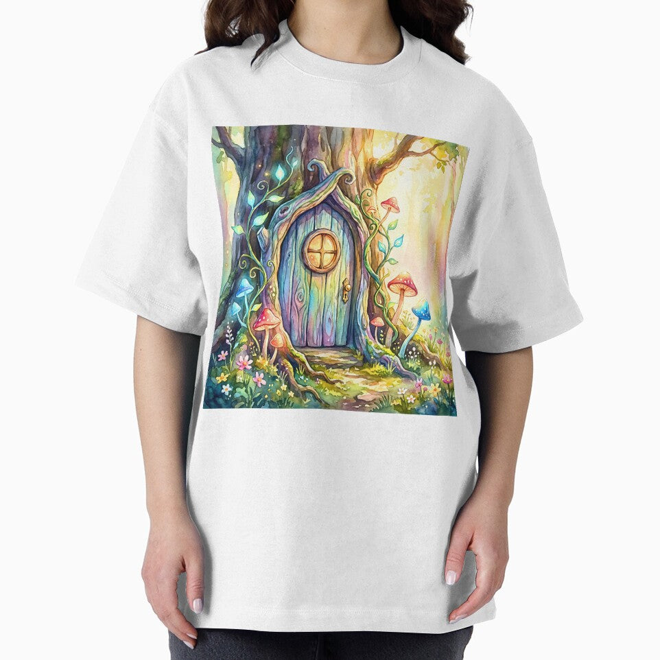 Whimsical Fairy Door Forest Watercolor by Storybook Botanica
