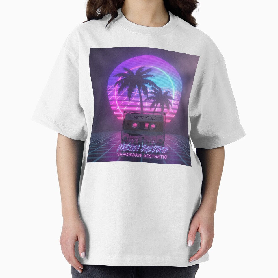Neon Retro Vaporwave Sunset Painting by BrickByDream