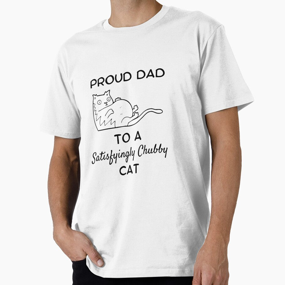 Cat Dad shirt Proud Dad to a Satisfyingly Chubby Cat by DumplingTees