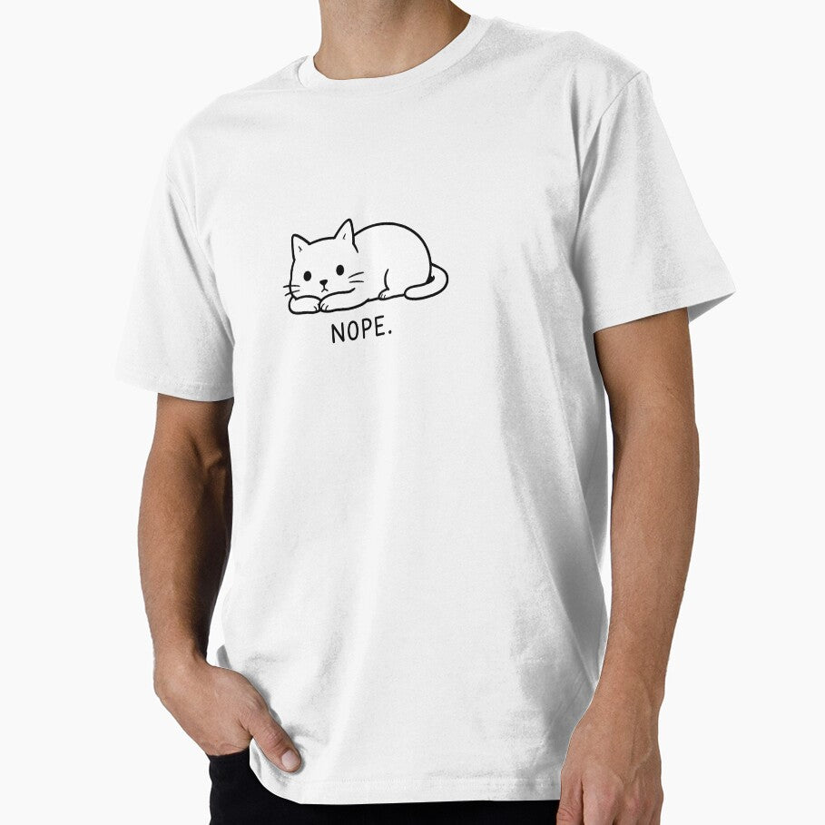 Nope Funny Cute Cat Loaf Minimalist Line Art Graphic by The Upside Down