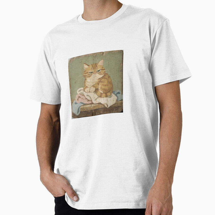 Ginger Cat Loafing on the Warm Laundry Folk Art by PictorialWhimsy