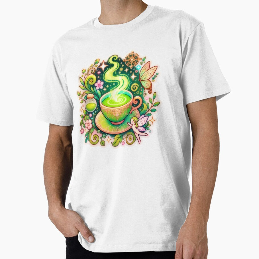 MATCHA LOVER GREEN TEA BOBA FAIRY WHIMSICAL FOREST NATURE STICKER by Arts4U