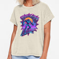Cybernetic Chase – Retro Synthwave Robot Design by tviyluv