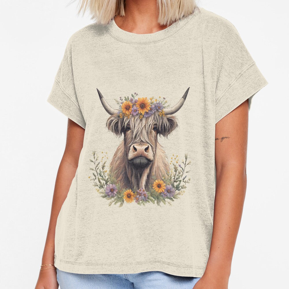 Flower Crown Highland Cow by ColourCove
