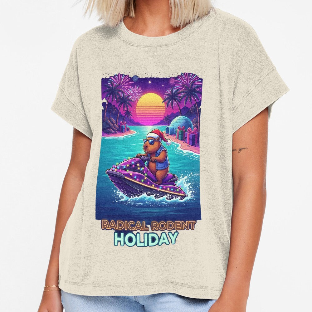 Radical Rodent Holiday – Neon Retro Arcade Art by Neon_Soraya