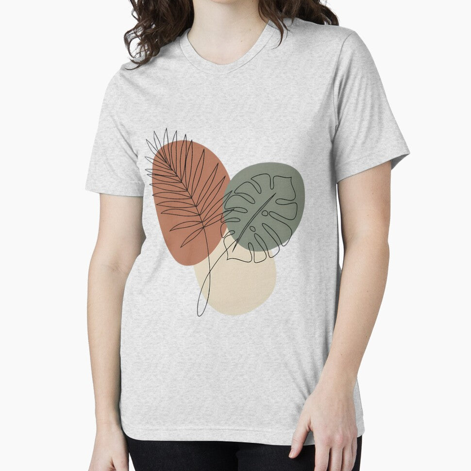 Minimalist Botanical Leaves Abstract Art by Thudesign85