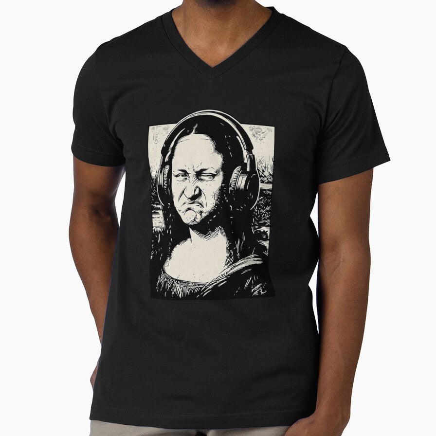 Funny Mona Lisa Bass Face Headphones EDM Music Producer Parody by haitrieuic96