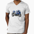 Blue White Suzuki GSX-R750 SRAD 90s Superbike Motorcycle Illustration by Motorline44