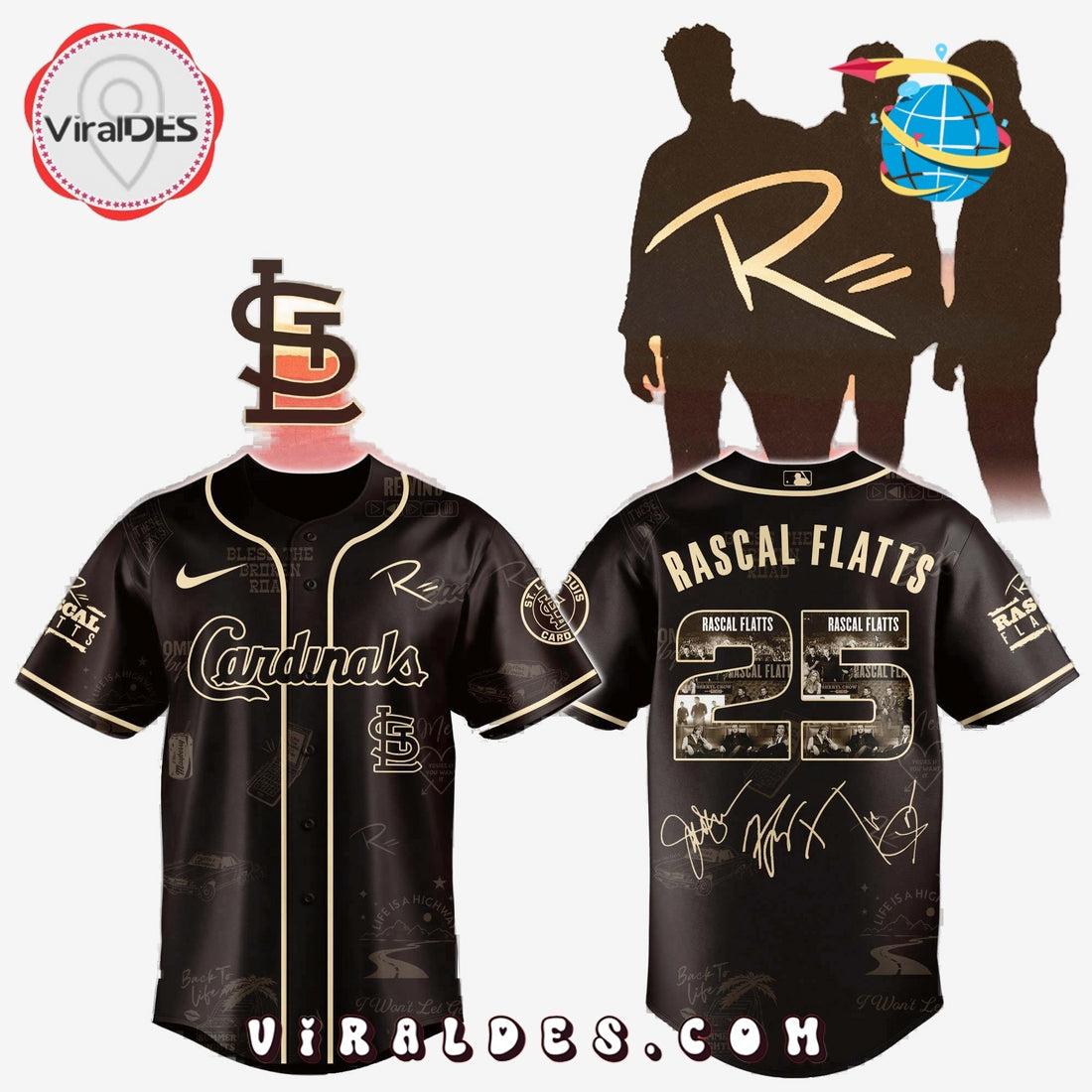 St. Louis Cardinals MLB x Rascal Flatts Life Is a Highway Tour Jersey