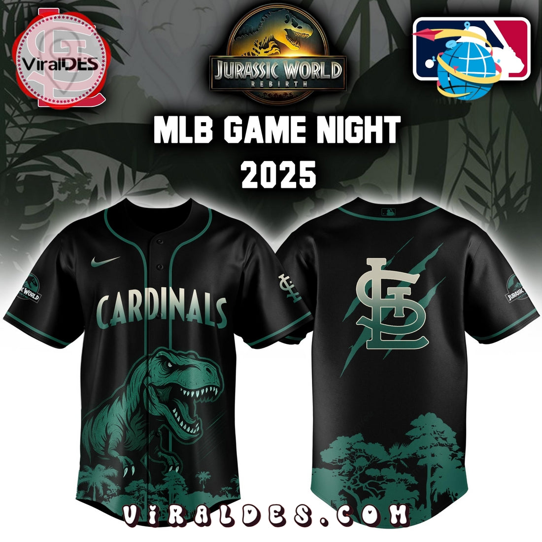 St.Louis Cardinals x Jurassic World 2025 Baseball Jersey