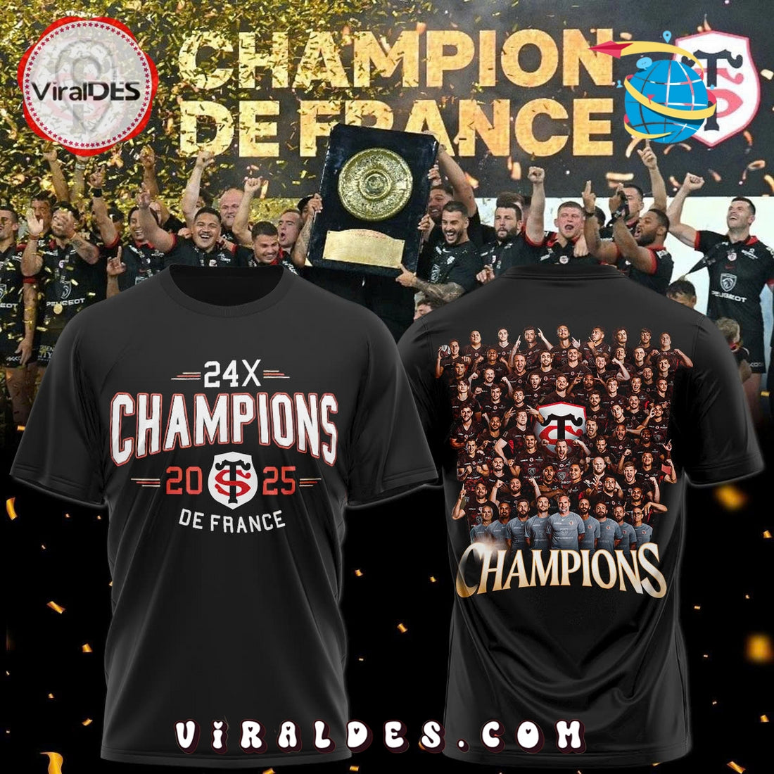 Stade Toulousain 24X Champions Back To Back Shirt, Long Pants