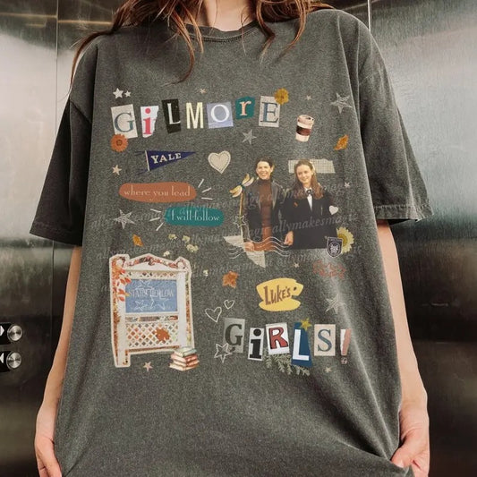 starshollow tee | chilton | coffee girls | gilmore estate | comfort colors shirt | hollow stars town | Vintage Cotton Crewneck Shortsleeve Basic Casual Unisex Tee